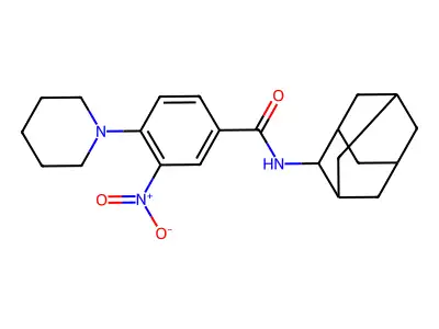 N-(2-adamantyl)-3-nitro-4-piperidin-1-ylbenzamide structure