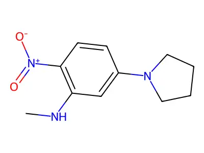 N-methyl-2-nitro-5-pyrrolidin-1-ylaniline structure