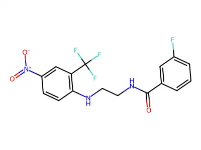 3-fluoro-N-[2-[4-nitro-2-(trifluoromethyl)anilino]ethyl]benzamide structure