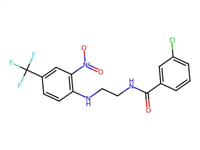 3-chloro-N-[2-[2-nitro-4-(trifluoromethyl)anilino]ethyl]benzamide structure