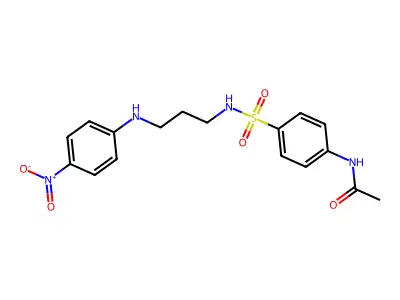 N-[4-[3-(4-nitroanilino)propylsulfamoyl]phenyl]acetamide structure