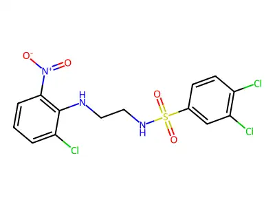 3,4-dichloro-N-[2-(2-chloro-6-nitroanilino)ethyl]benzenesulfonamide structure