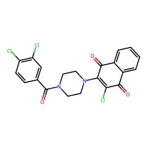 2-Chloro-3-[4-(3,4-dichlorobenzoyl)piperazin-1-yl]naphthalene-1,4-dione structure