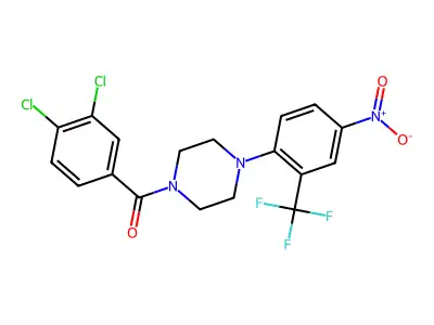 (3,4-dichlorophenyl)-[4-[4-nitro-2-(trifluoromethyl)phenyl]piperazin-1-yl]methanone structure