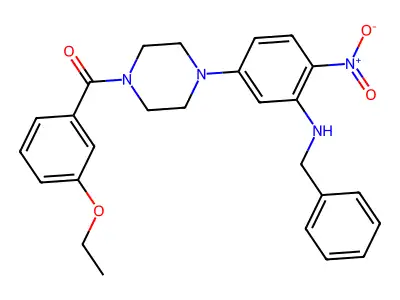 [4-[3-(Benzylamino)-4-nitrophenyl]piperazin-1-yl]-(3-ethoxyphenyl)methanone structure