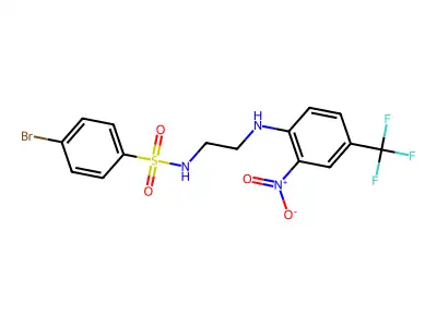4-bromo-N-[2-[2-nitro-4-(trifluoromethyl)anilino]ethyl]benzenesulfonamide structure