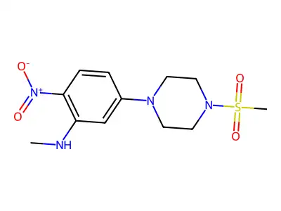 N-methyl-5-(4-methylsulfonylpiperazin-1-yl)-2-nitroaniline structure