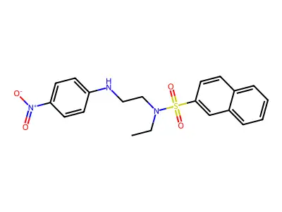 N-ethyl-N-[2-(4-nitroanilino)ethyl]naphthalene-2-sulfonamide structure