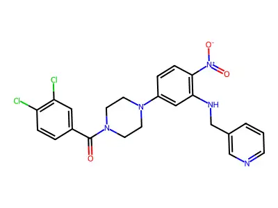 (3,4-dichlorophenyl)-[4-[4-nitro-3-(pyridin-3-ylmethylamino)phenyl]piperazin-1-yl]methanone structure