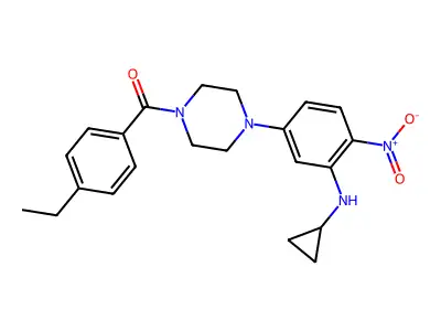 [4-[3-(Cyclopropylamino)-4-nitrophenyl]piperazin-1-yl]-(4-ethylphenyl)methanone structure