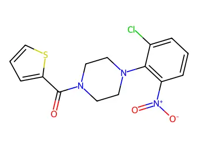 [4-(2-Chloro-6-nitrophenyl)piperazin-1-yl]-thiophen-2-ylmethanone structure