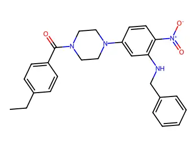 [4-[3-(Benzylamino)-4-nitrophenyl]piperazin-1-yl]-(4-ethylphenyl)methanone structure