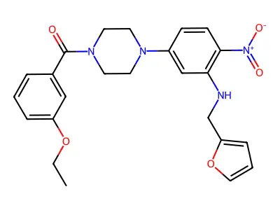 (3-ethoxyphenyl)(4-{3-[(furan-2-ylmethyl)amino]-4-nitrophenyl}piperazin-1-yl)methanone structure