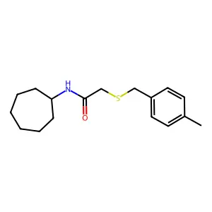 N-cycloheptyl-2-[(4-methylbenzyl)sulfanyl]acetamide structure