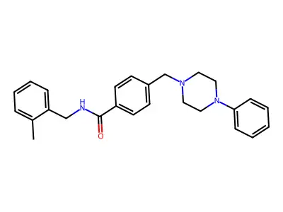 N-[(2-methylphenyl)methyl]-4-[(4-phenylpiperazin-1-yl)methyl]benzamide structure