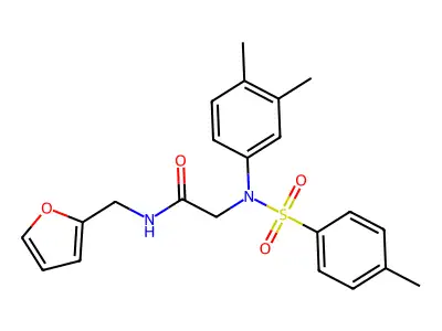 2-(3,4-dimethyl-N-(4-methylphenyl)sulfonylanilino)-N-(furan-2-ylmethyl)acetamide structure