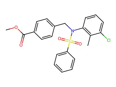 Methyl 4-([(3-chloro-2-methylphenyl)(phenylsulfonyl)amino]methyl)benzoate structure