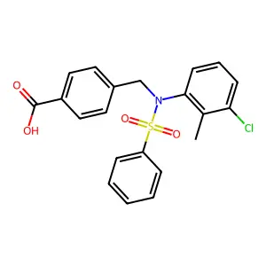 4-([(3-Chloro-2-methylphenyl)(phenylsulfonyl)amino]methyl)benzoic acid structure