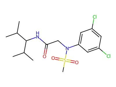 2-(3,5-dichloro-N-methylsulfonylanilino)-N-(2,4-dimethylpentan-3-yl)acetamide structure