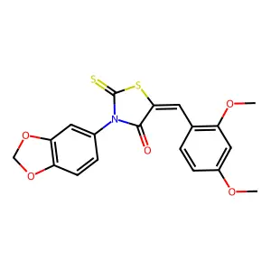 (Z)-3-(benzo[d][1,3]dioxol-5-yl)-5-(2,4-dimethoxybenzylidene)-2-thioxothiazolidin-4-one structure