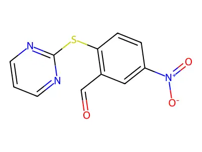 5-硝基-2-(嘧啶-2-基硫代)苯甲醛 structure