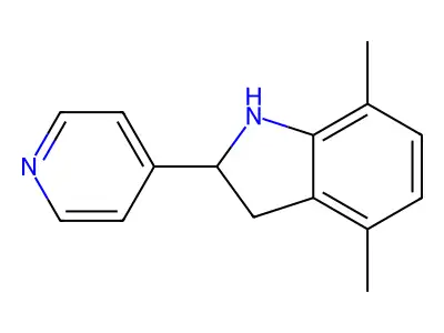 4,7-Dimethyl-2-(pyridin-4-yl)indoline structure