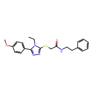 2-{[4-ethyl-5-(4-methoxyphenyl)-4H-1,2,4-triazol-3-yl]sulfanyl}-N-(2-phenylethyl)acetamide structure