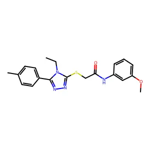 2-{[4-ethyl-5-(4-methylphenyl)-4H-1,2,4-triazol-3-yl]sulfanyl}-N-(3-methoxyphenyl)acetamide structure