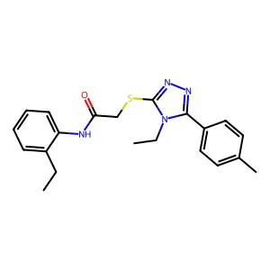 2-{[4-ethyl-5-(4-methylphenyl)-4H-1,2,4-triazol-3-yl]sulfanyl}-N-(2-ethylphenyl)acetamide structure