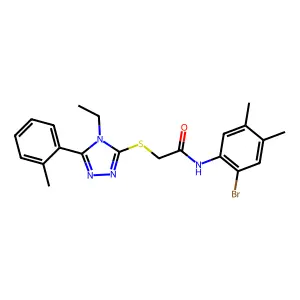 N-(2-bromo-4,5-dimethylphenyl)-2-[[4-ethyl-5-(2-methylphenyl)-1,2,4-triazol-3-yl]sulfanyl]acetamide structure