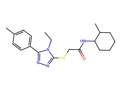 2-{[4-ethyl-5-(4-methylphenyl)-4H-1,2,4-triazol-3-yl]sulfanyl}-N-(2-methylcyclohexyl)acetamide structure