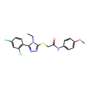 2-[[5-(2,4-dichlorophenyl)-4-ethyl-1,2,4-triazol-3-yl]sulfanyl]-N-(4-methoxyphenyl)acetamide structure