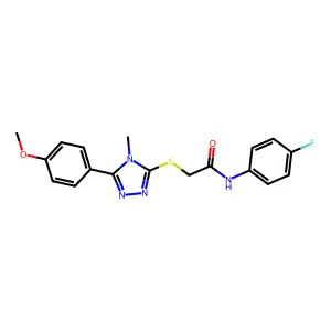 N-(4-fluorophenyl)-2-{[5-(4-methoxyphenyl)-4-methyl-4H-1,2,4-triazol-3-yl]sulfanyl}acetamide structure