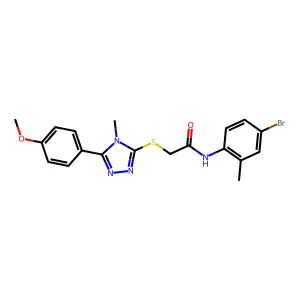 N-(4-bromo-2-methylphenyl)-2-{[5-(4-methoxyphenyl)-4-methyl-4H-1,2,4-triazol-3-yl]sulfanyl}acetamide structure