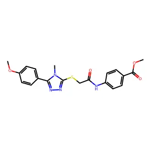 methyl 4-[({[5-(4-methoxyphenyl)-4-methyl-4H-1,2,4-triazol-3-yl]sulfanyl}acetyl)amino]benzoate structure