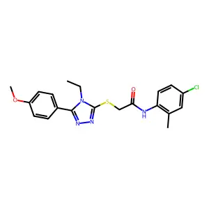 N-(4-chloro-2-methylphenyl)-2-[[4-ethyl-5-(4-methoxyphenyl)-1,2,4-triazol-3-yl]sulfanyl]acetamide structure