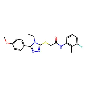 2-[[4-ethyl-5-(4-methoxyphenyl)-1,2,4-triazol-3-yl]sulfanyl]-N-(3-fluoro-2-methylphenyl)acetamide structure