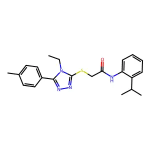 2-{[4-ethyl-5-(4-methylphenyl)-4H-1,2,4-triazol-3-yl]sulfanyl}-N-[2-(propan-2-yl)phenyl]acetamide structure