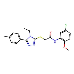 N-(5-chloro-2-methoxyphenyl)-2-[[4-ethyl-5-(4-methylphenyl)-1,2,4-triazol-3-yl]sulfanyl]acetamide structure