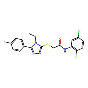 N-(2,5-dichlorophenyl)-2-[[4-ethyl-5-(4-methylphenyl)-1,2,4-triazol-3-yl]sulfanyl]acetamide structure