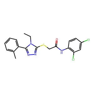 N-(2,4-dichlorophenyl)-2-[[4-ethyl-5-(2-methylphenyl)-1,2,4-triazol-3-yl]sulfanyl]acetamide structure