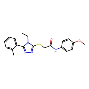 2-[[4-ethyl-5-(2-methylphenyl)-1,2,4-triazol-3-yl]sulfanyl]-N-(4-methoxyphenyl)acetamide structure