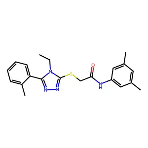 N-(3,5-dimethylphenyl)-2-[[4-ethyl-5-(2-methylphenyl)-1,2,4-triazol-3-yl]sulfanyl]acetamide structure
