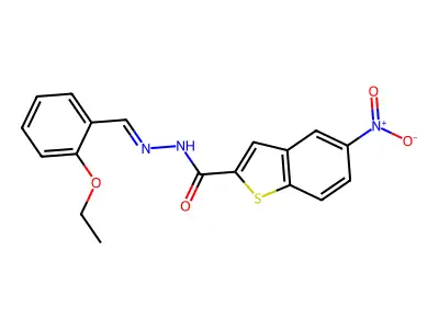 N-[(2-ethoxyphenyl)methylideneamino]-5-nitro-1-benzothiophene-2-carboxamide structure