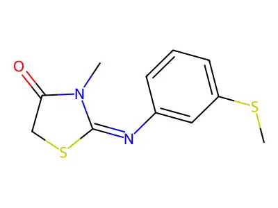 3-Methyl-2-[(Z)-3-methylsulfanyl-phenylimino]-thiazolidin-4-one structure