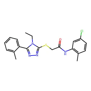 N-(5-chloro-2-methylphenyl)-2-[[4-ethyl-5-(2-methylphenyl)-1,2,4-triazol-3-yl]sulfanyl]acetamide structure