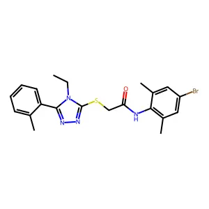N-(4-bromo-2,6-dimethylphenyl)-2-[[4-ethyl-5-(2-methylphenyl)-1,2,4-triazol-3-yl]sulfanyl]acetamide structure