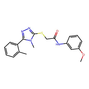 N-(3-methoxyphenyl)-2-[[4-methyl-5-(2-methylphenyl)-1,2,4-triazol-3-yl]sulfanyl]acetamide structure