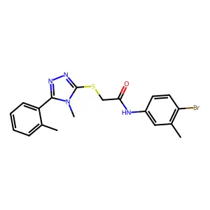 N-(4-bromo-3-methylphenyl)-2-[[4-methyl-5-(2-methylphenyl)-1,2,4-triazol-3-yl]sulfanyl]acetamide structure