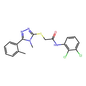 N-(2,3-dichlorophenyl)-2-[[4-methyl-5-(2-methylphenyl)-1,2,4-triazol-3-yl]sulfanyl]acetamide structure